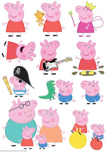 Peppa Pig Edible Icing Character Sheet - Click Image to Close
